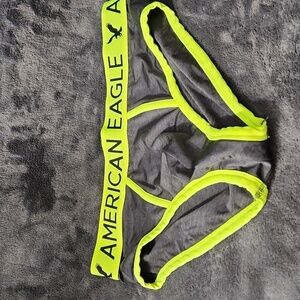 RARE Vintage American Eagle Black & Yellow Microfiber Briefs - Medium